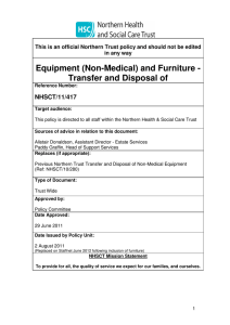 Equipment (Non-Medical) and Furniture