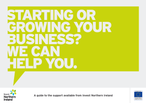 A Guide to Support Available from Invest Northern Ireland