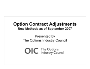 Option Contract Adjustments