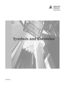 Symbols and Formulas - Appraisal Institute