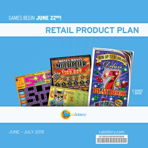 retail product plan - California Lottery