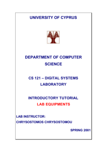 Lab equipments manual - Department of Computer Science