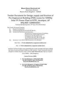 rooms for 50MWp Solar PV Power Plant at NTPC, A