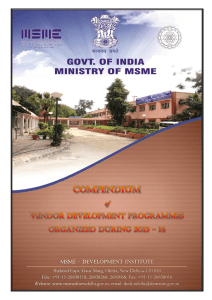 State Level Vendor Development Programme - MSME