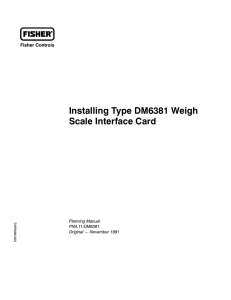 Installing Type DM6381 Weigh Scale Interface Card