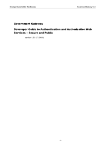 Government Gateway Developer Guide to Authentication and