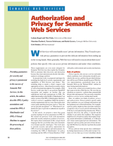 Authorization and Privacy for Semantic Web Services