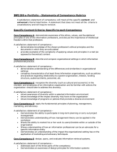 INFO 289 e-Portfolio – Statements of Competency Rubrics Specific