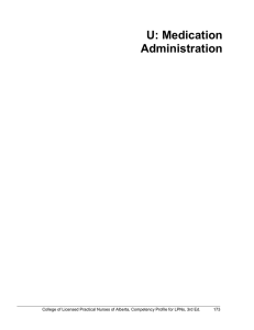 U: Medication Administration - College of Licensed Practical Nurses