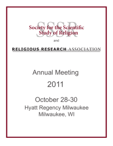 Annual Meeting October 28-30 - Society for the Scientific Study of
