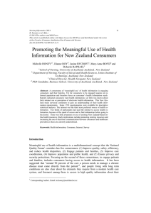 Promoting the Meaningful Use of Health Information for New