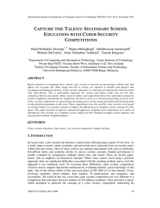 Capture The Talent: Secondary School Education with Cyber