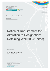 Notice of Requirement for Alteration to Designation