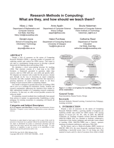 Research Methods in Computing: What are they, and