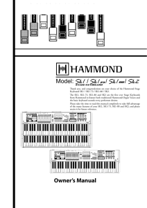 Hammond SK1/SK2 Owner`s Manual