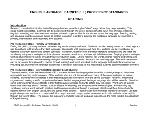 ENGLISH LANGUAGE LEARNER (ELL) PROFICIENCY