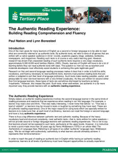 The Authentic Reading Experience