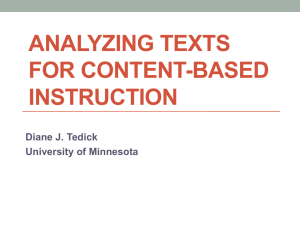 ANALYZING TEXTS FOR CONTENT-BASED INSTRUCTION