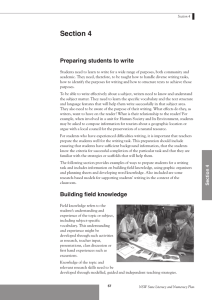 Preparing students to write