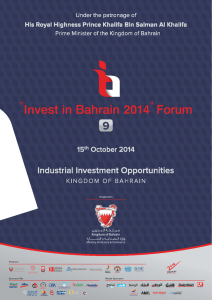 Industrial Investment Opportunities in the Kingdom of Bahrain 2014