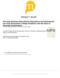 The Gap between Educational Aspirations and Attainment for First