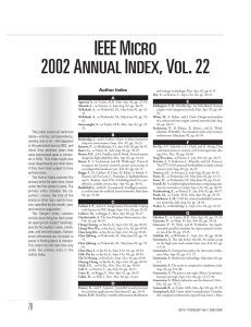 ieee micro 2002 annual index, vol. 22