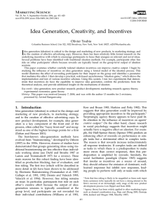 Idea Generation, Creativity, and Incentives