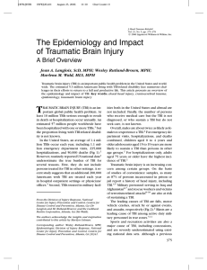 The Epidemiology and Impact of Traumatic Brain Injury
