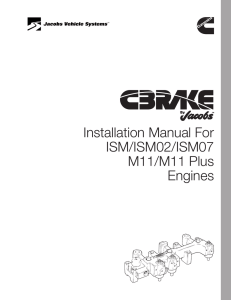 Installation Manual For ISM/ISM02/ISM07 M11/M11 Plus Engines