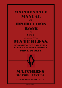 1952 Matchless Instruction Manual G3L G3LS G3LC G3LCS G80