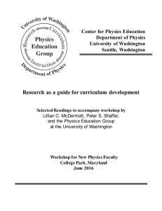 Research as a Guide for Curriculum Development