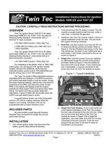 Twin Tec Installation Instructions for Ignition Models 1006 EX and