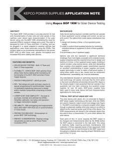 KEPCO POWER SUPPLIES APPLICATION NOTE