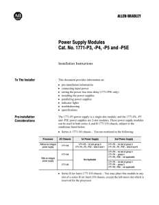 1771-2.111, Power Supply Modules, Installation Instructions