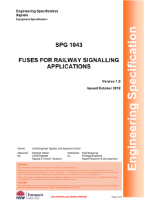 SPG 1043 Fuses for Railway Signalling Applications
