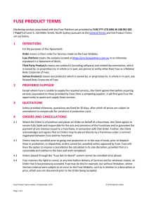 FUSE PRODUCT TERMS