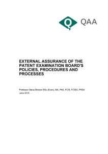 external assurance of the patent examination board`s policies