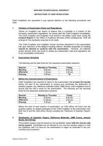 Instructions for Chief Invigilators