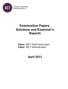 Examination Papers, Solutions and Examiner`s Reports Paper