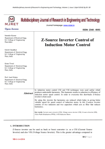 Z-Source Inverter Control of Induction Motor Control