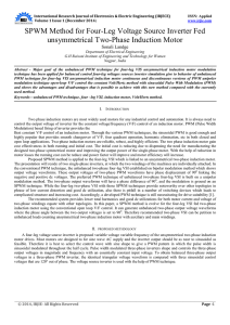 SPWM Method for Four-Leg Voltage Source Inverter Fed