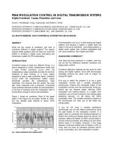 peak modulation control in digital transmission systems
