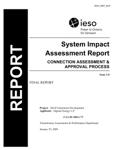 System Impact Assessment Report
