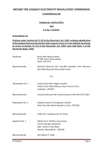 before the gujarat electricity regulatory commission gandhinagar