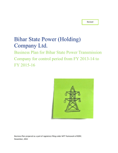 Business Plan for Bihar State Power Transmission Company for