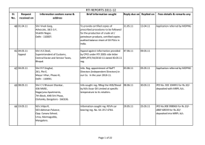 RTI Reports - Mangalore Refinery and Petrochemicals Limited