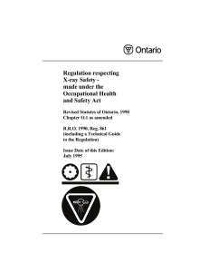 X Ray Regulation - University of Windsor