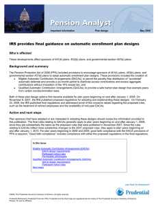 IRS provides final guidance on automatic enrollment