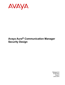Avaya Aura® Communication Manager Security Design
