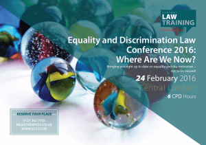 Equality and Discrimination Law Conference 2016: Where Are